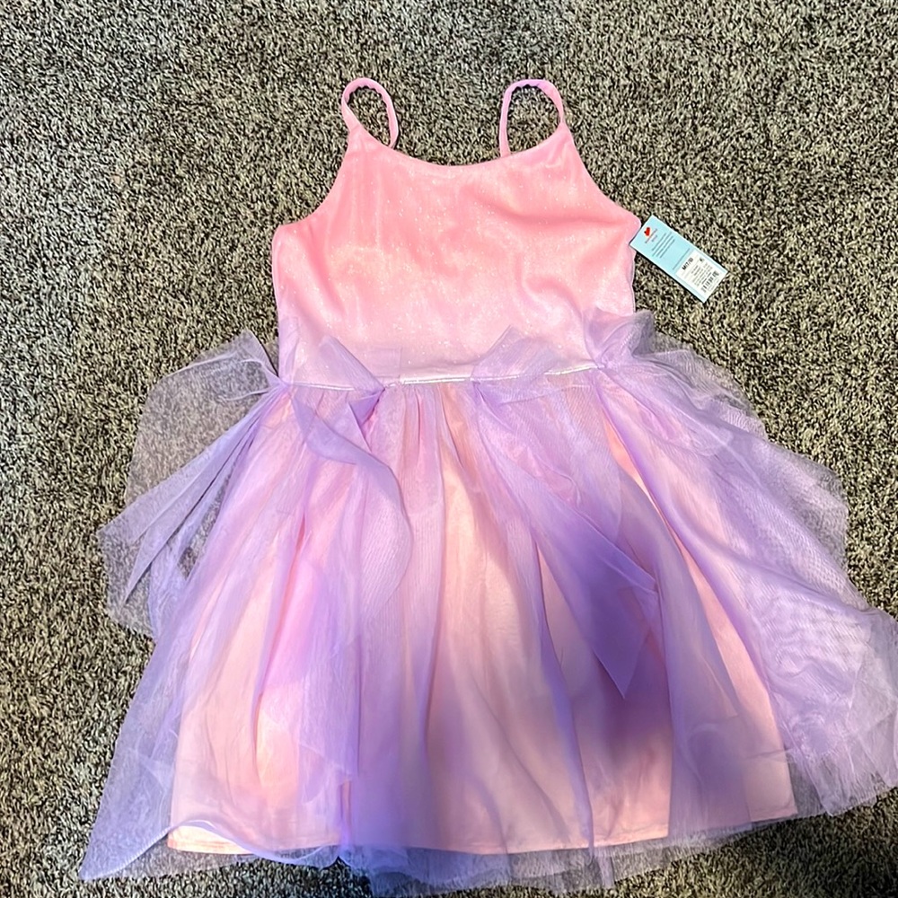 Pink/Purple tulle Cat & Jack dress so M 7/8. BNWT